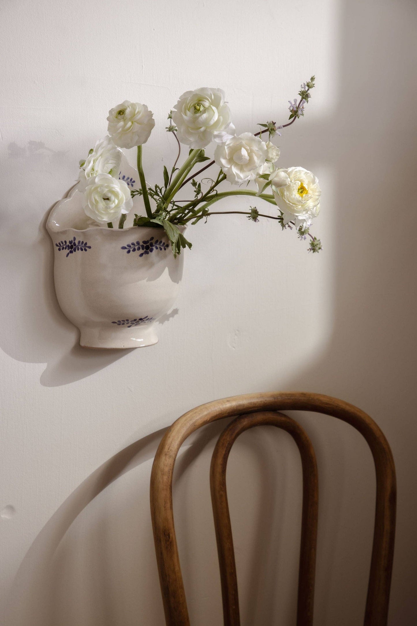 Hand-painted Margot Wall Vase, Blue