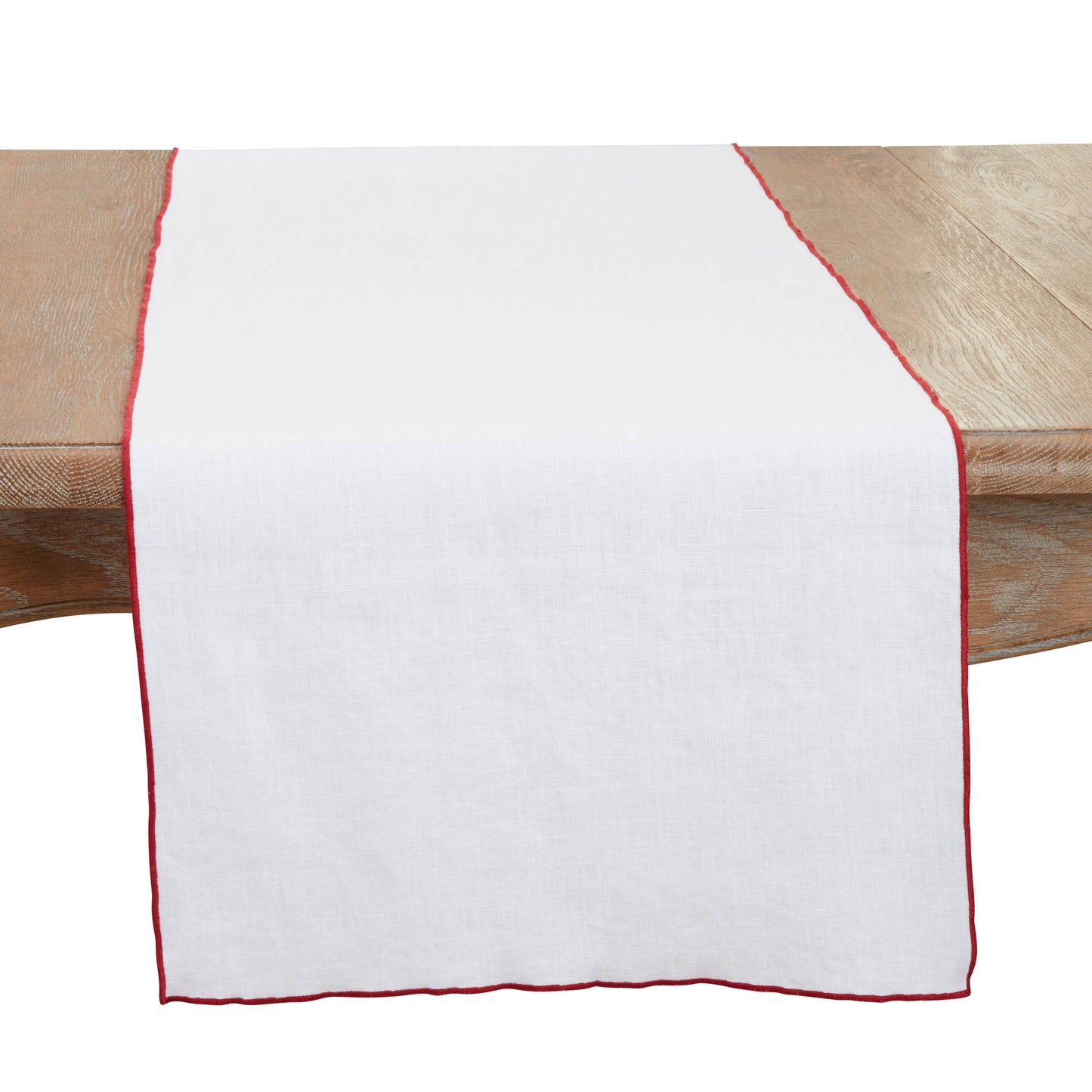 Stonewashed Stitched Edge Table Runner: Red / 16"x72"