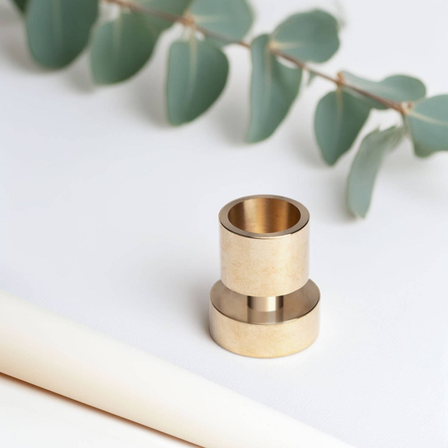 Solid Brass Candle Holder - 1.6" Tall & Fits Standard Tapers