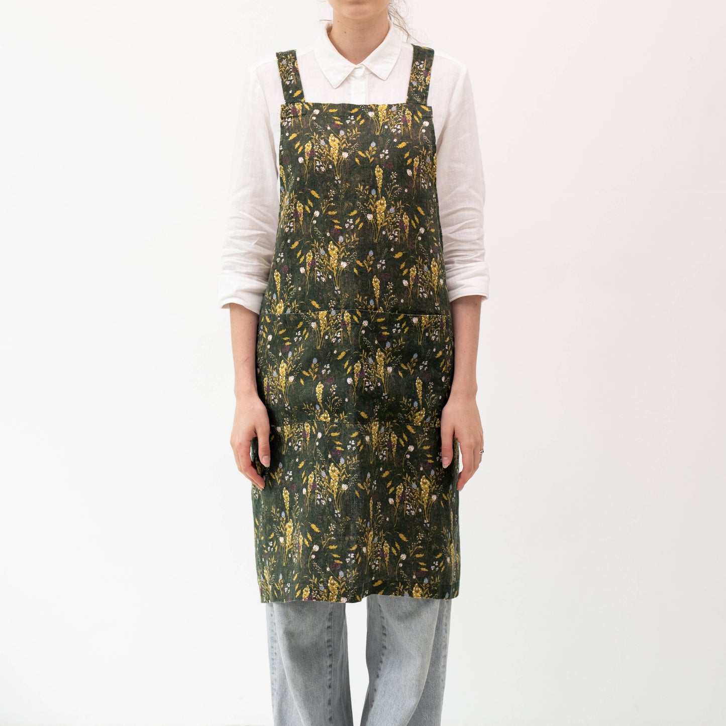 Woodland Linen Japanese Crossback Apron