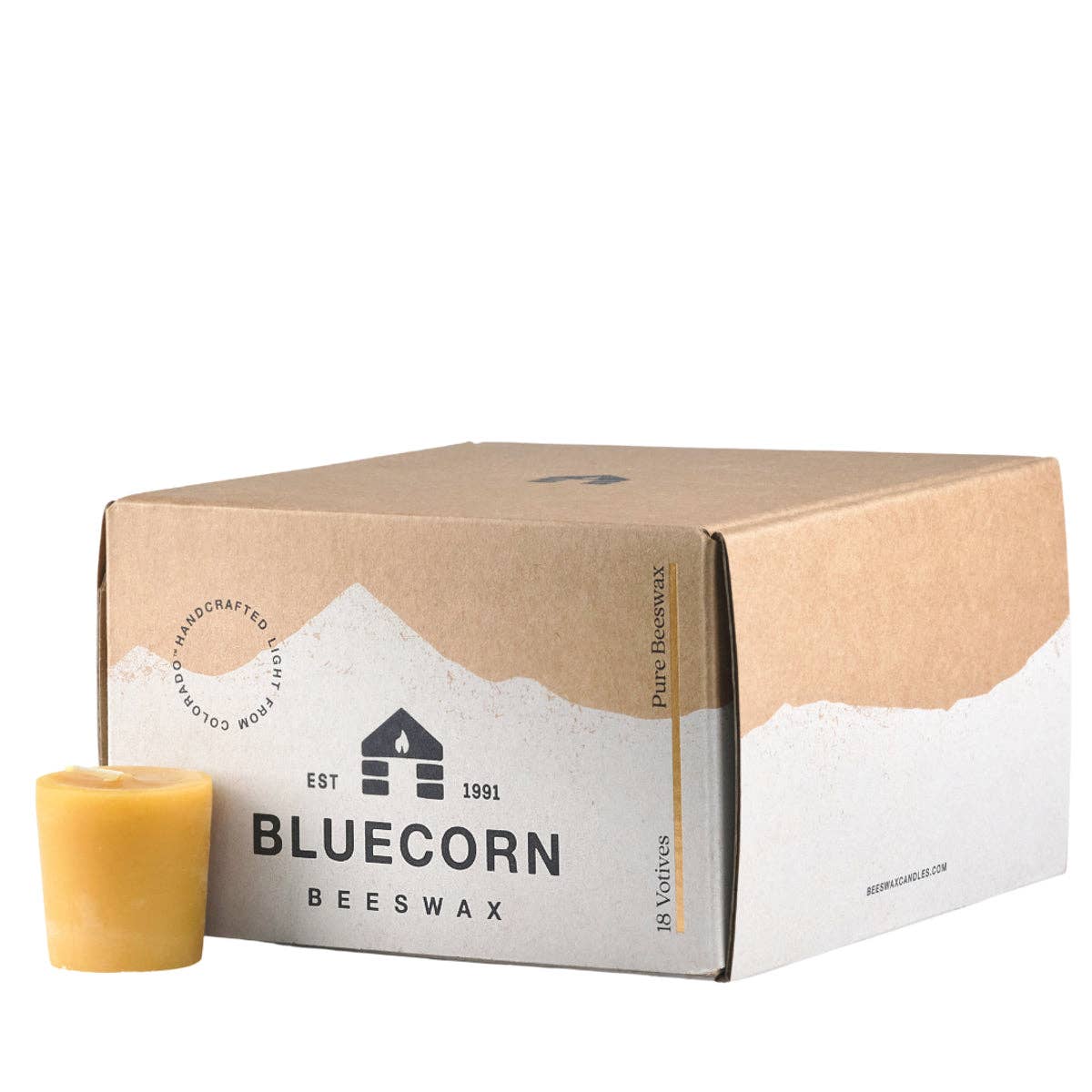 Pure Beeswax Votive Candles - Sustainable & Handcrafted: Raw / 4 Pack