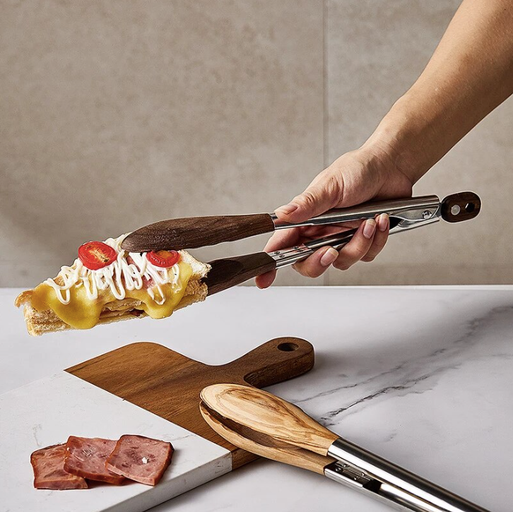 Non-Stick Wood Cooking Tong: Light