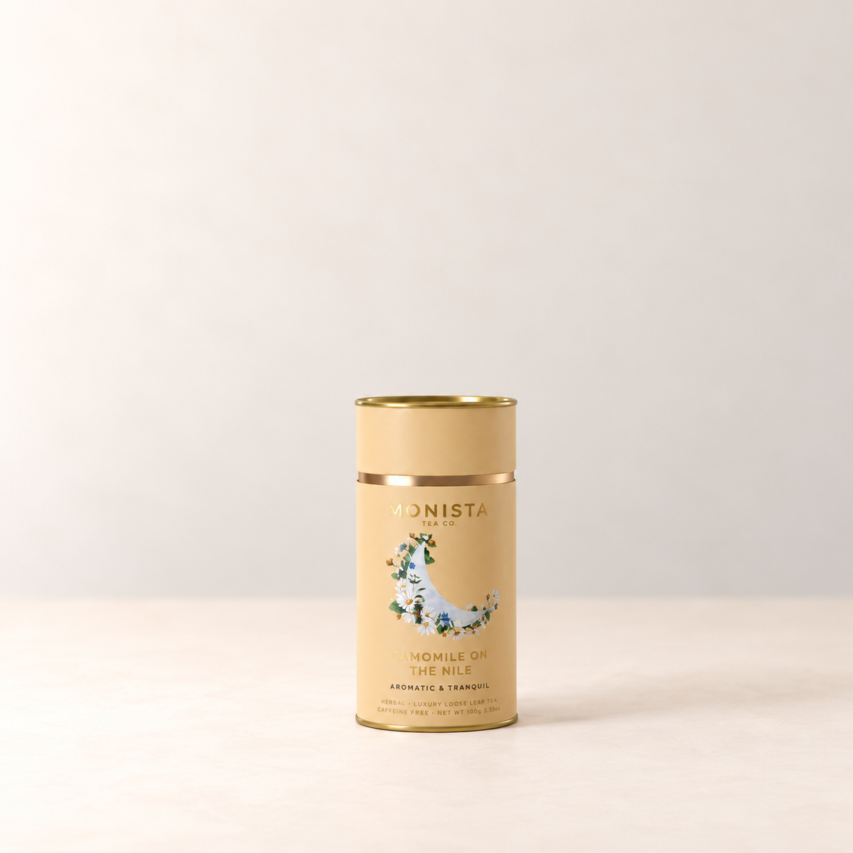 Monista Camomile on the Nile tea tin, Household Ivory editorial product photograph