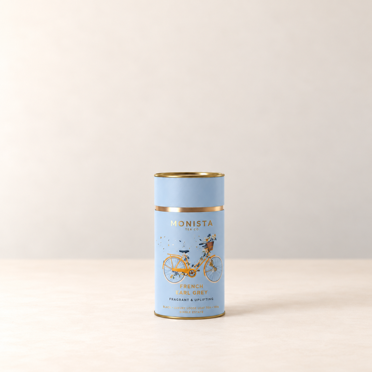 Monista Tea Co. | French Earl Grey tea tin on soft ivory background