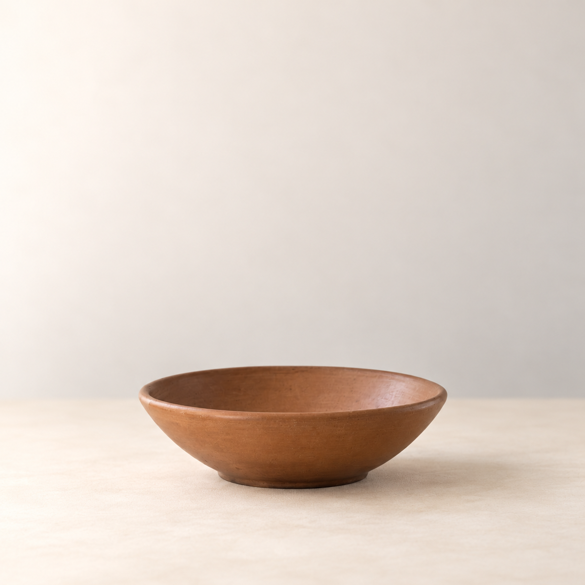 Handmade terracotta bowl side view