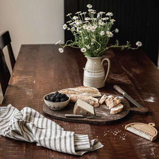 Linen Kitchen Towel- Taupe stripe