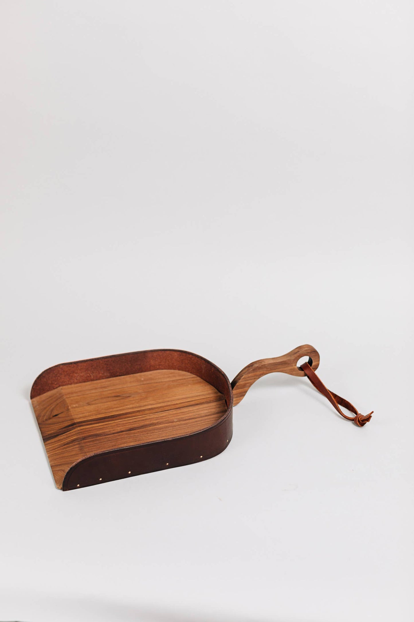 The English walnut and Leather Dustpan